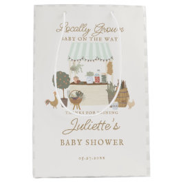 グリー農家市場ローカル成長ベビーシャワーの好意 ミディアムペーパーバッグ