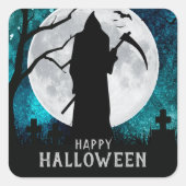 グリ不気味ームリーパー墓地ハローウィンパーティ スクエアシール (正面)