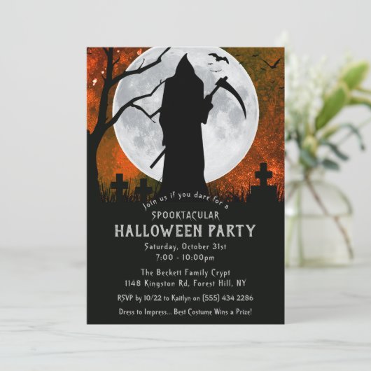 グリ不気味ームリーパー墓地ハローウィンパーティ 招待状 (スタンド正面)