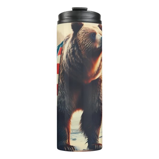 グリ威厳のあるズリーベアーパトリオティズムデザイン タンブラー (正面)