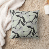 グリ淡い色のーングレーブラック対角抽象芸術プリント クッション (ブランケット)