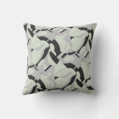 グリ淡い色のーングレーブラック対角抽象芸術プリント クッション (裏面)