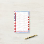 グリ点々のあるッド愛国的アメリカ国旗のイラストレーション ポストイット (デスク上)