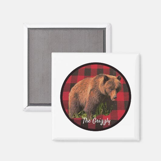 グリ素晴らしズリーベアーバッファロープレイドマグネット マグネット (正面/裏面)