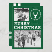 グリ素朴ーンディアメリークリスマスフォトカード シーズンカード (正面/裏面)