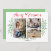 グリ素朴ー葉ネリー3フォトメリークリスマスホ シーズンカード (正面/裏面)