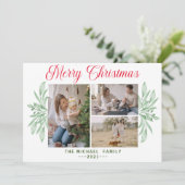 グリ素朴ー葉ネリー3フォトメリークリスマスホ シーズンカード (スタンド正面)