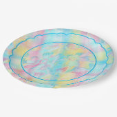 グリ絵を描ング – 花模様 – 格子状 – 一 – ホタテ ペーパープレート (アングル)