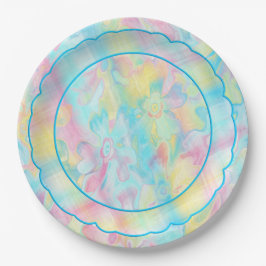 グリ絵を描ング – 花模様 – 格子状 – 一 – ホタテ ペーパープレート