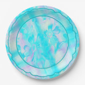 グリ絵を描ング – 花模様 – 格子状 – 三 – ホタテ ペーパープレート (正面)