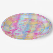 グリ絵を描ン-花模様 – 格子状 – 五 – ホタテ –  ペーパープレート (アングル)