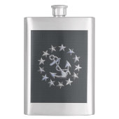 グリ航海のルデコールのヨット国旗のクロムシンボル フラスク (正面)