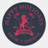 グリ華美フィンドール™ハウスクレスト |ハッピーホリデー ラウンドシール (正面)