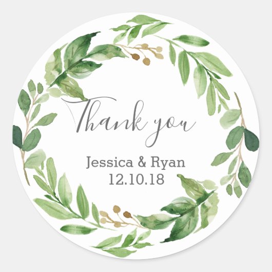 グリ葉ン結婚スのステッカー ラウンドシール (正面)