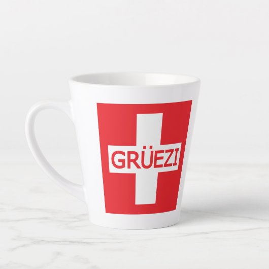 グルエズィスイス国旗 カフェラテマグ (左)