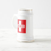 グルエズィスイス国旗 ビールジョッキ (正面左)