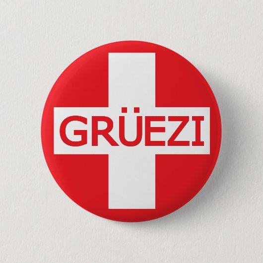 グルエズィスイス国旗 缶バッジ (正面)