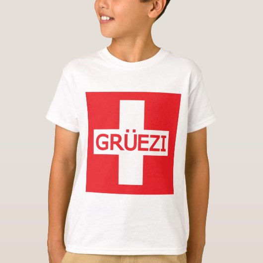 グルエズィスイス国旗 Tシャツ (正面)