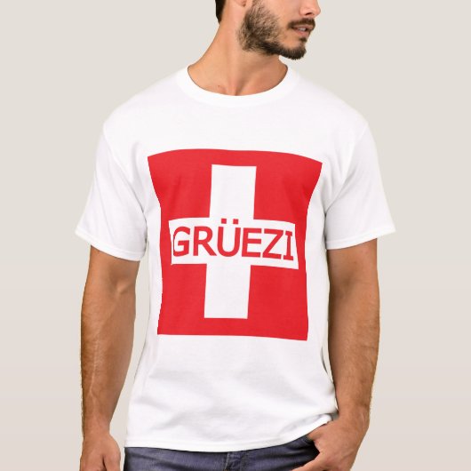 グルエズィスイス国旗 Tシャツ (正面)