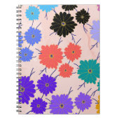 グルグラムの水色、フローラ繊維デザイン。 ノートブック (正面)