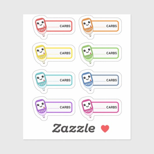 グルコメーターカルブトラッカー糖尿病リマインダーラベル シール (シート)