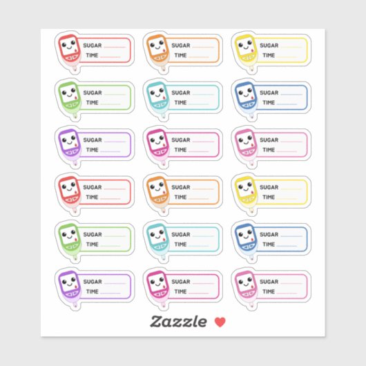 グルコメーターシュガートラッカー糖尿病のトラッカーのラベル シール (シート)