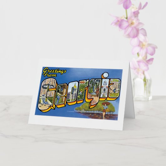 グルジアからのご挨拶! 箔グリーティングカード (蘭)