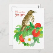 グルジアからの愛で茶色のトラッシャー ポストカード (正面/裏面)