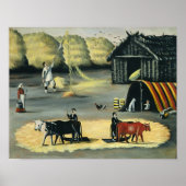 グルジアの国で床を脱穀 ポスター (正面)