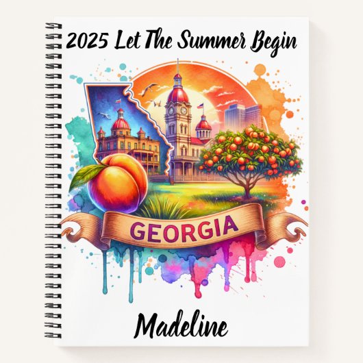 グルジアの風光明媚な果樹園を発見 ノートブック (正面)