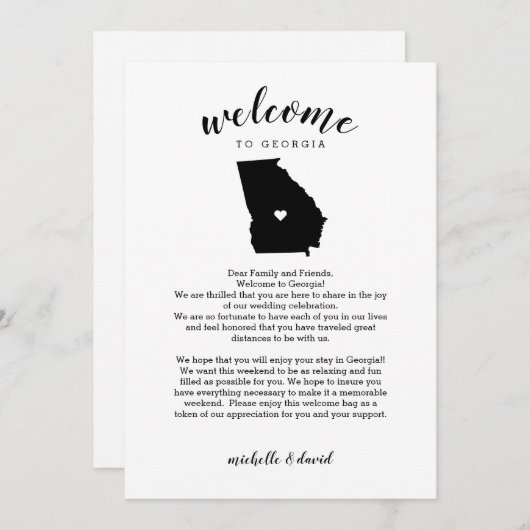 グルジアへようこそ |の結婚レター&旅程 (正面/裏面)