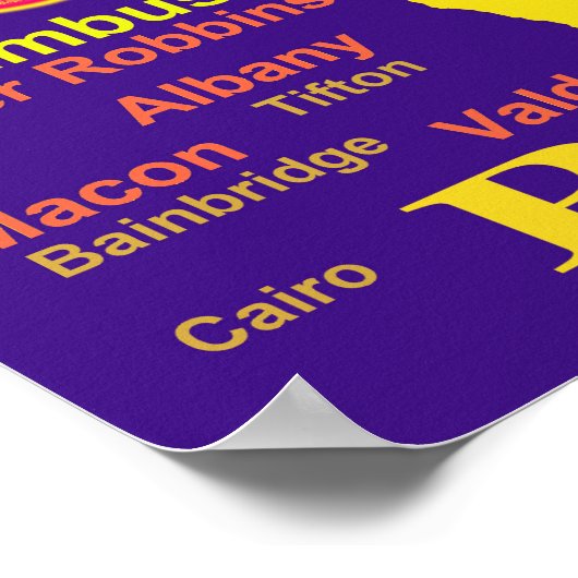 グルジアカラフル州のプライドマップシルエット ポスター (角)