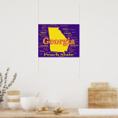 グルジアカラフル州のプライドマップシルエット ポスター (キッチン)
