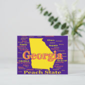 グルジアカラフル州のプライドマップシルエット ポストカード (スタンド正面)