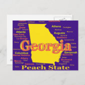 グルジアカラフル州のプライドマップシルエット ポストカード (正面/裏面)