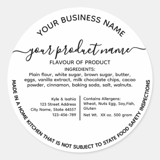 グルジアコテージローフードラベルシール ラウンドシール (正面)