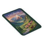グルジアコーカサス山脈トラベルアートヴィンテージ マグネット (右側)