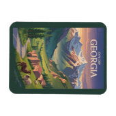 グルジアコーカサス山脈トラベルアートヴィンテージ マグネット (横)