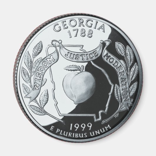 グルジアフェイク州クォーター マグネット (正面)