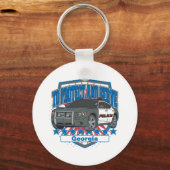 グルジア保護で警察車を提供 キーホルダー (正面)