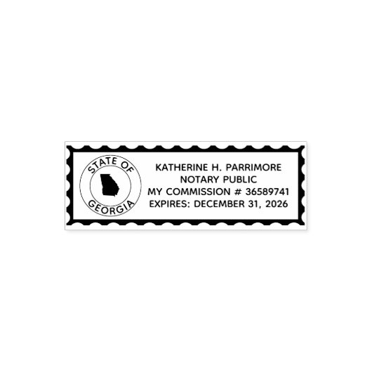 グルジア公証人公立自己インク用ゴム印 セルフインキングスタンプ (デザイン)