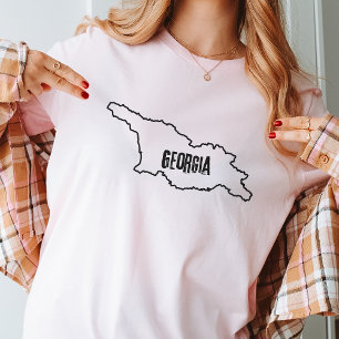 グルジア国マップ概要グルジア縁ど線 Tシャツ