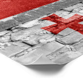 グルジア国旗の壁 ポスター (角)