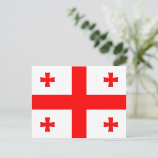 グルジア国旗、グルジア国旗 ポストカード (スタンド正面)