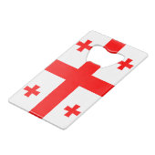 グルジア国旗（国）クレジットカードボトルオープナー クレジットカード栓抜き (正面アングル)