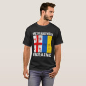 グルジア支援ウクライナWe Stand With Ukraine F Tシャツ (正面フル)