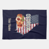 グルジア統一された州レトロ州マップヴィンテージUSA キッチンタオル (横)