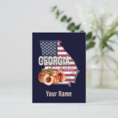 グルジア統一された州レトロ州マップヴィンテージUSA シーズンポストカード (スタンド正面)