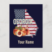グルジア統一された州レトロ州マップヴィンテージUSA シーズンポストカード (正面)