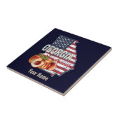 グルジア統一された州レトロ州マップヴィンテージUSA タイル (側面)